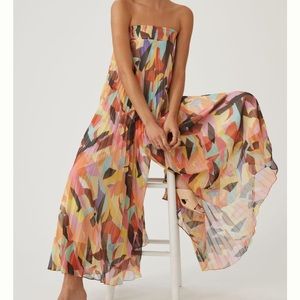 Anthropologie Ranna Gill Printed Boho Waistless Jumpsuit